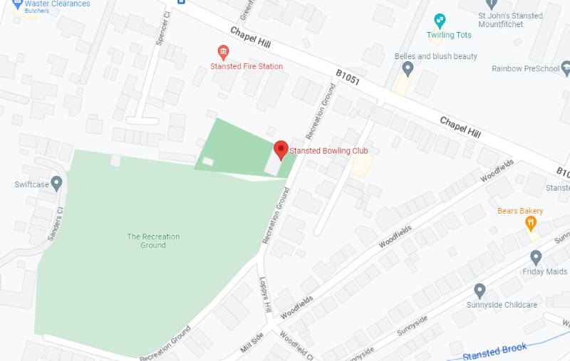 Stansted Bowling Club Map